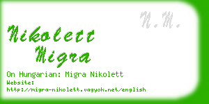 nikolett migra business card